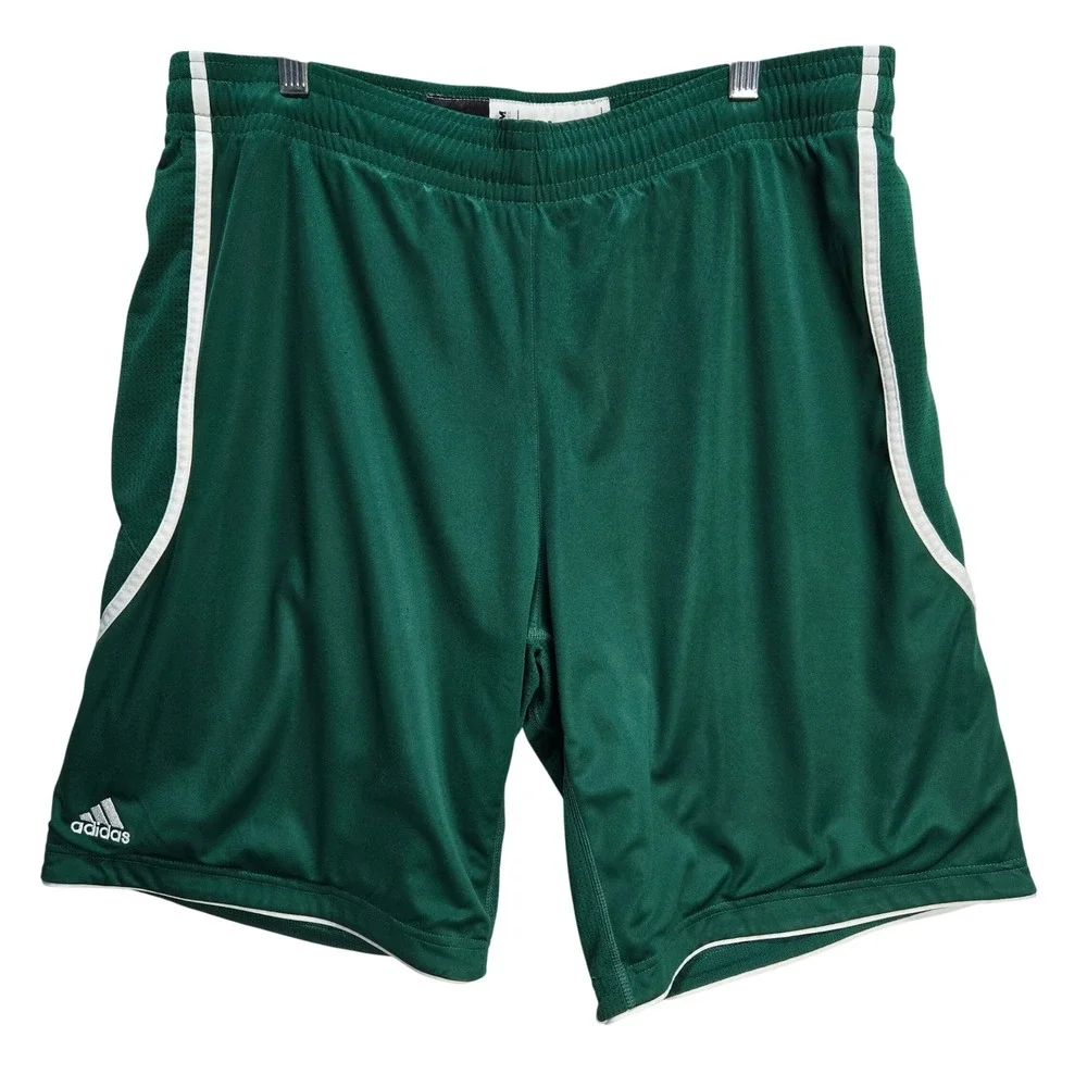 Adidas Athletic Shorts Size Medium Green Performance Mesh Soccer Training #1620